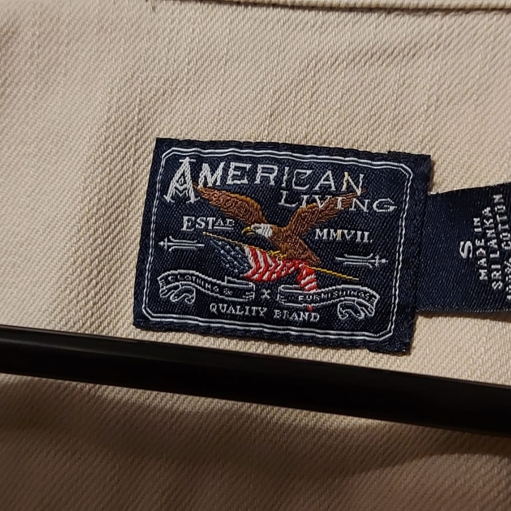 American Living Cream and Brown Utility Jacket Tailored Fit - Picture 2 of 4